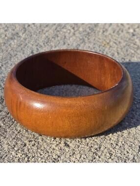Milo Hawaii Carved Wood Dome Bangle Bracelet